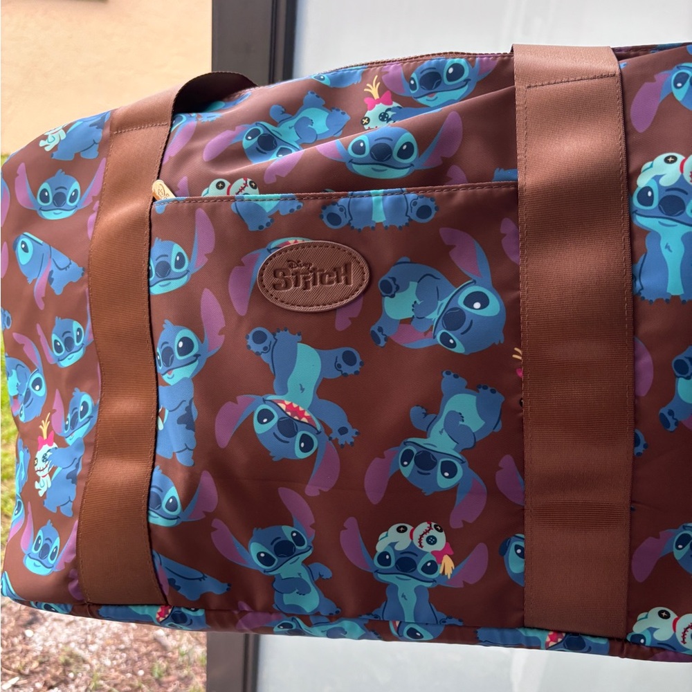 Disney Stitch Brown and Blue Duffel Bag